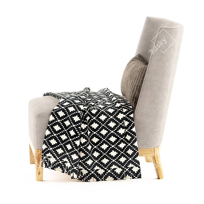 Mandarin Lounge Chair: Exquisite Elegance 3D model image 4