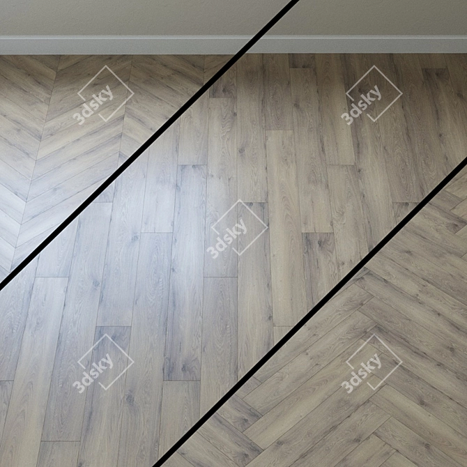 Wave Oak Cream Laminate 3D model image 1