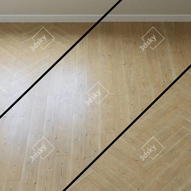 Vintage Pine Laminate Flooring 3D model image 1