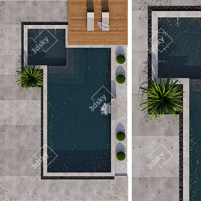Modern Pool Design, V-Ray/Corona Compatible 3D model image 3