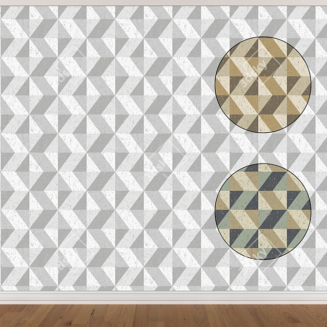 Title: Seamless Wallpaper Set 1510 (3 Colors) 3D model image 1