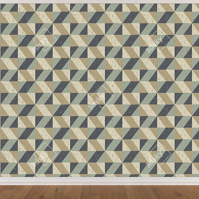 Title: Seamless Wallpaper Set 1510 (3 Colors) 3D model image 4