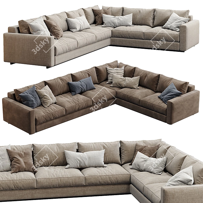 Ferlea Simple Sofa: Versatile Elegance 3D model image 2