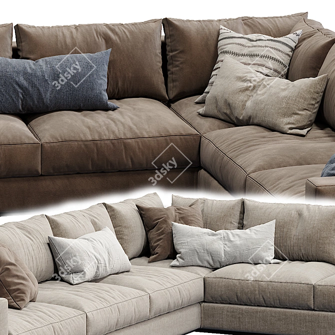 Ferlea Simple Sofa: Versatile Elegance 3D model image 4