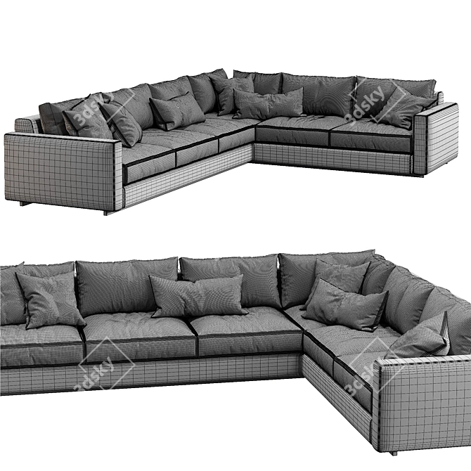 Ferlea Simple Sofa: Versatile Elegance 3D model image 5
