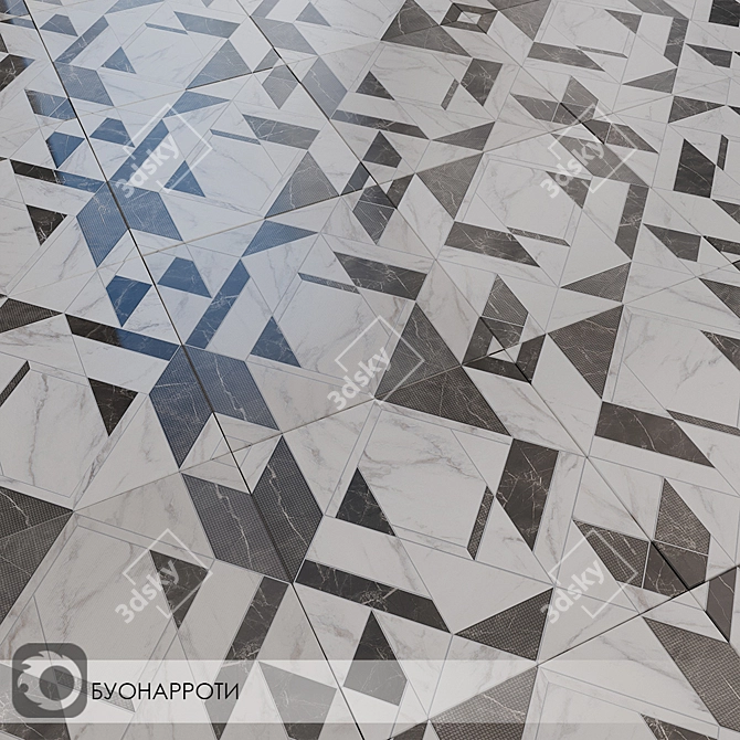 Elegant Marble: Buonarroti Dark Grey 3D model image 1