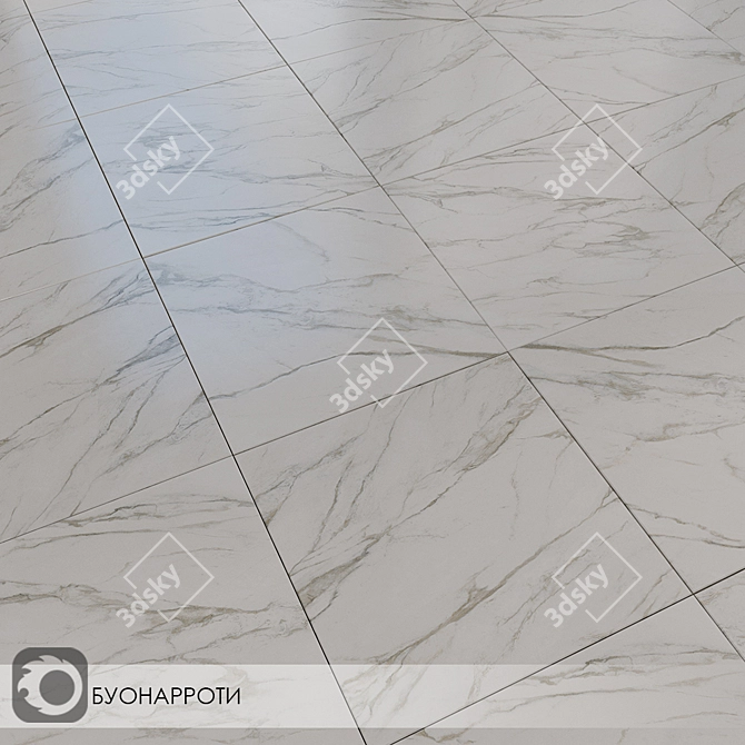 Elegant Marble: Buonarroti Dark Grey 3D model image 2