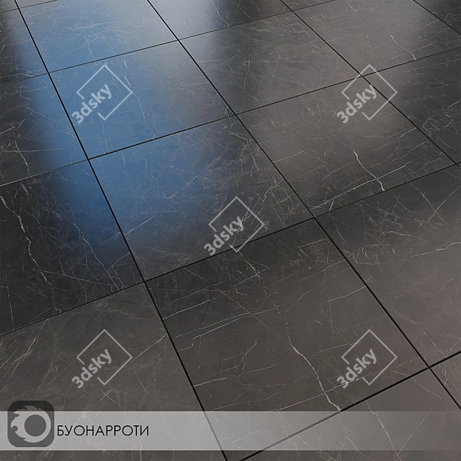 Elegant Marble: Buonarroti Dark Grey 3D model image 3