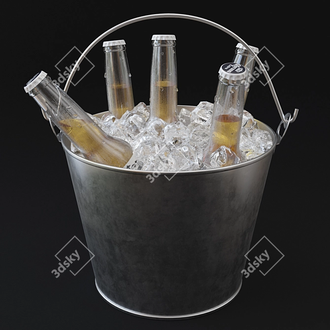 Ice-Cold Refreshment: Corona Extra Beer Bucket 3D model image 1