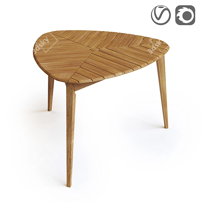 Eucalyptus Garden Table for 3 3D model image 1