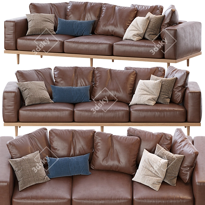 Newport 2-Piece Chaise Sectional: Relax in Style 3D model image 1