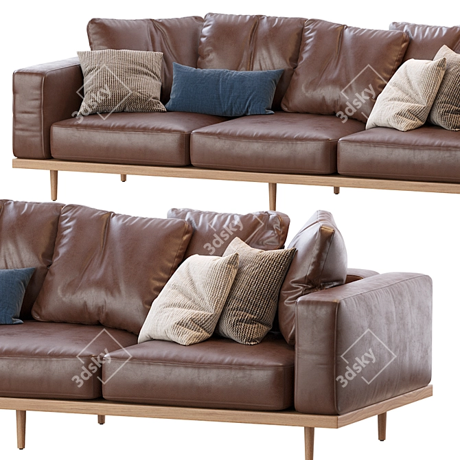 Newport 2-Piece Chaise Sectional: Relax in Style 3D model image 3