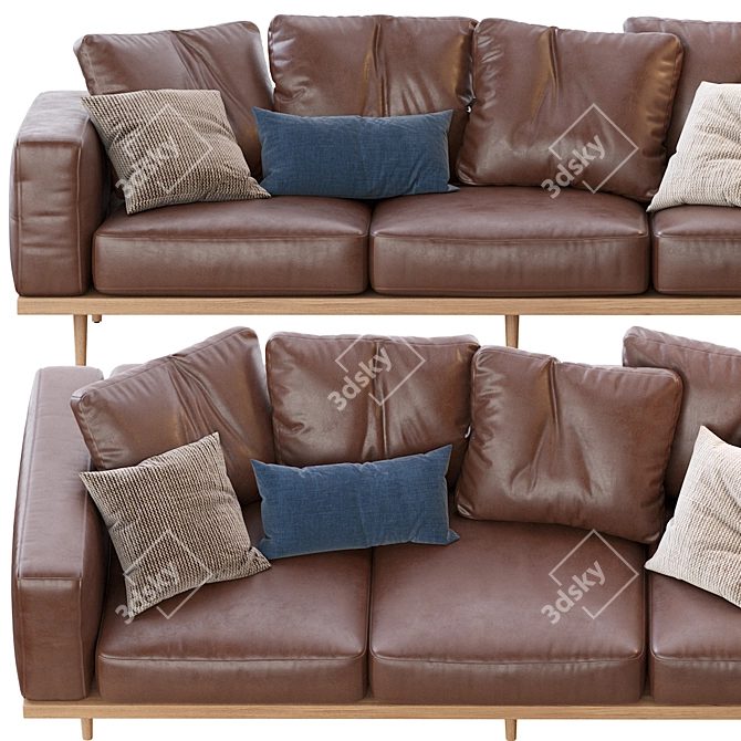 Newport 2-Piece Chaise Sectional: Relax in Style 3D model image 4