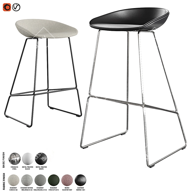 Hay AAS 39 Stool: Stylish & Versatile 3D model image 1