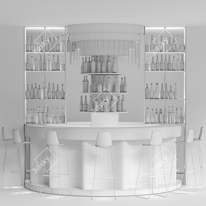 Spirited Elegance: Bar & Restaurant 3D model image 2