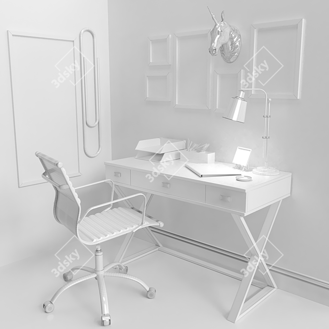 Sleek Office Furniture Set 3D model image 3