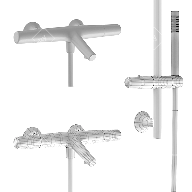 Cisal Vita Thermostatic Bath Shower Faucet 3D model image 3