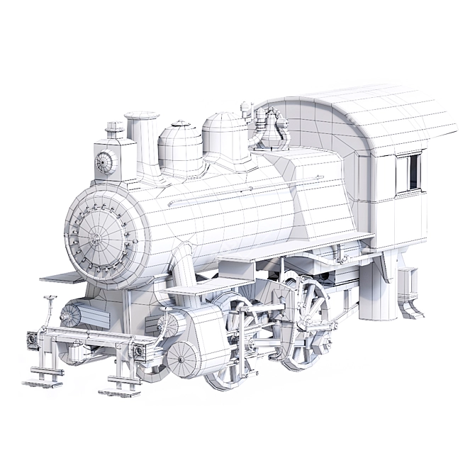 Steampunk Steam Train 3D model image 13