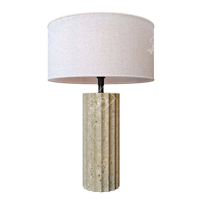 Scallop Concrete Table Lamp 3D model image 1