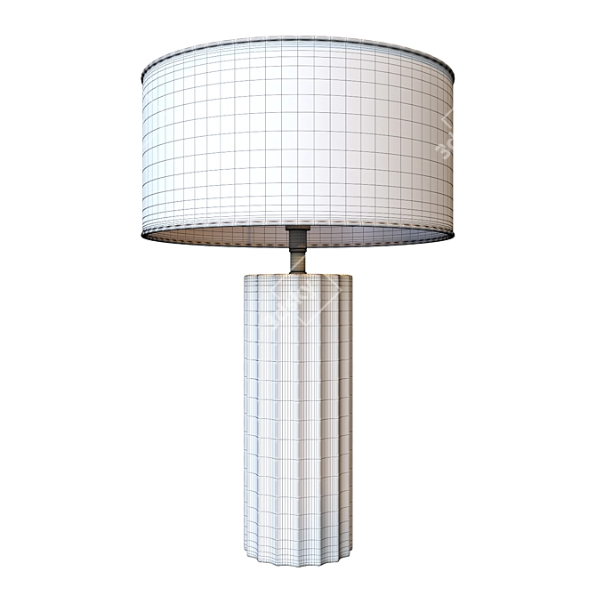 Scallop Concrete Table Lamp 3D model image 2