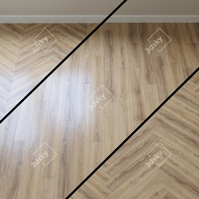 Traditional Brown Oak Laminate 3D model image 1