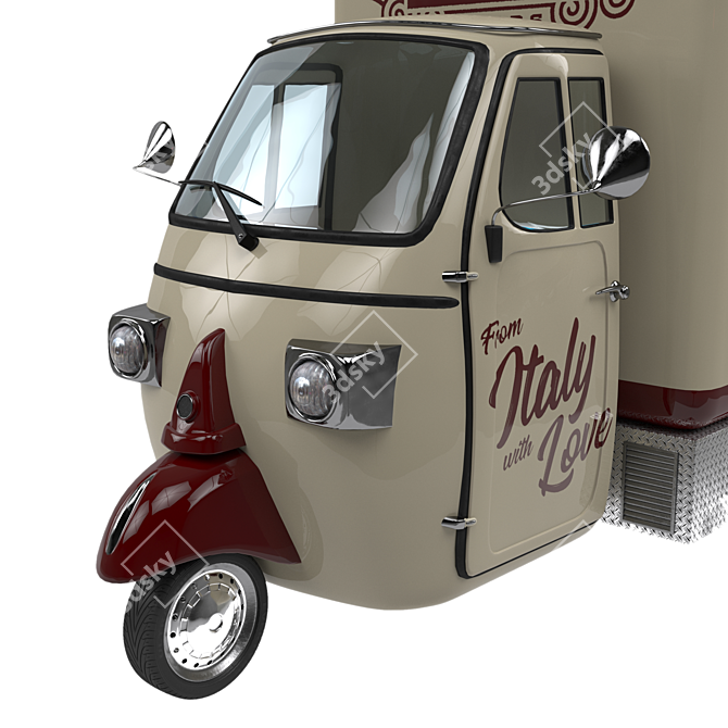 Piaggio Pizza Trailer: Modern, Compact, and Versatile 3D model image 2