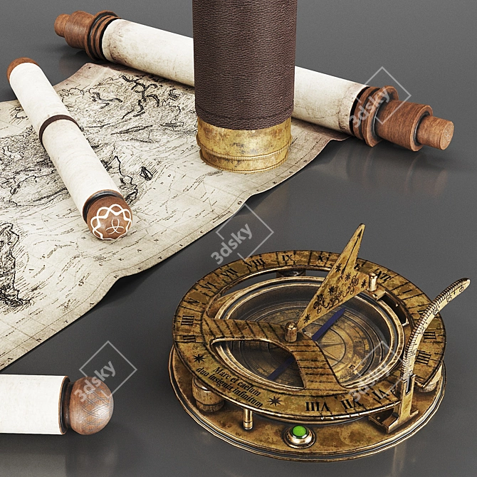 Vintage Steampunk Traveler Set 3D model image 3