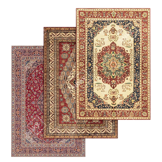 Premium Carpet Set: 3 High-Quality Textured Options 3D model image 1