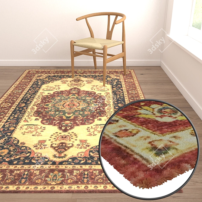 Premium Carpet Set: 3 High-Quality Textured Options 3D model image 5