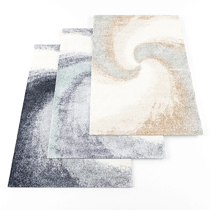 4-Piece Assorted Carpets: Random Set 3D model image 1