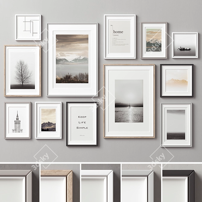 Versatile Picture Frames Set 3D model image 1