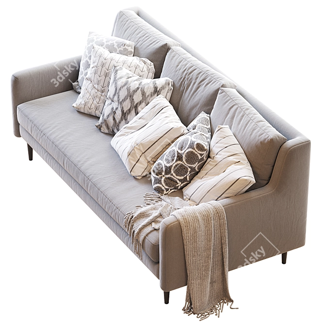 Crosby Mid-C Sofa: Stylish 3-Seater 3D model image 2