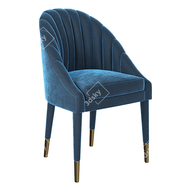 Velvet Blue Chair by Garda Decor 3D model image 1