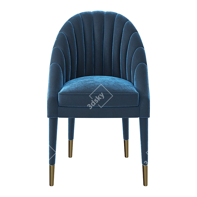 Velvet Blue Chair by Garda Decor 3D model image 2