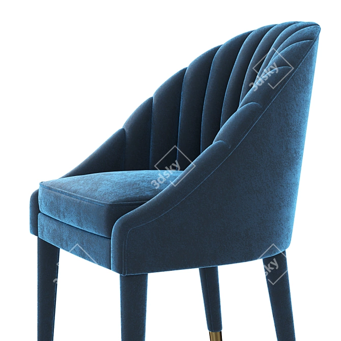 Velvet Blue Chair by Garda Decor 3D model image 3