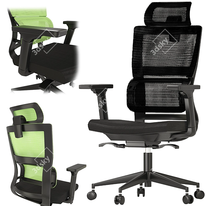 Mesh Net Office Chair 3D model image 3