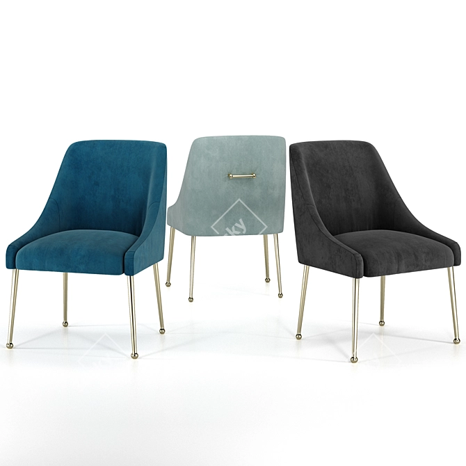 Luxurious Velvet Elowen Chair 3D model image 3