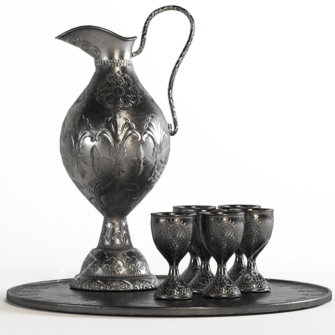 Exquisite Eastern Jug Set 3D model image 1