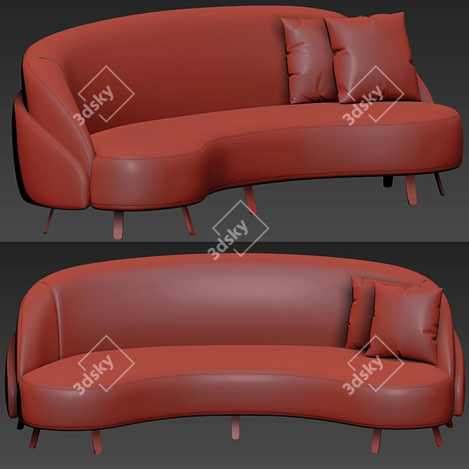 Sleek Crescent Sofa: Designed by Charles Kalpakian 3D model image 2