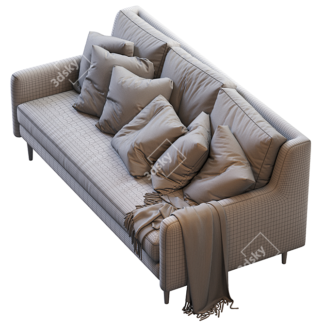 Crosby Leather Sofa: Mid-Century Elegance 3D model image 5