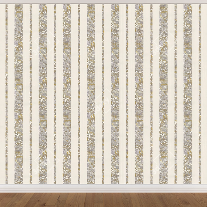 Seamless Wallpaper Set in 3 Colors 3D model image 3