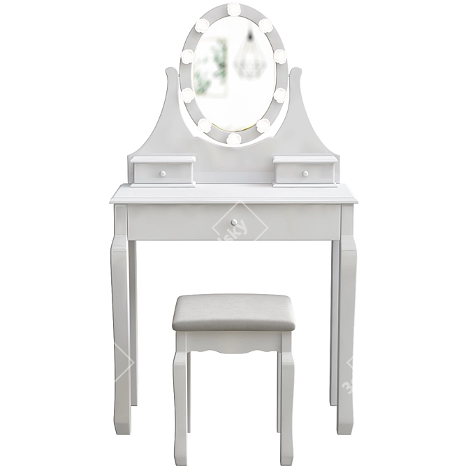 Elegant Roxana Vanity Set 3D model image 3