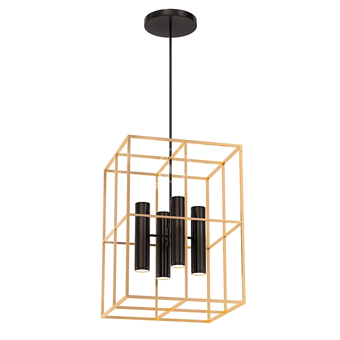 Elegant Aged Brass Pendant Light 3D model image 1