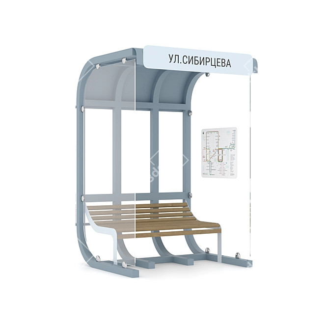 Sleek Public Transport Stop by lab23 3D model image 3