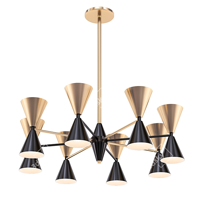 Elegant Cairo Chandelier - Black Gold 3D model image 1