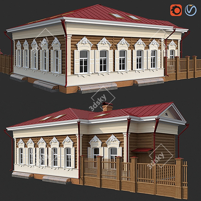 Elegant 19th Century Mansion 3D model image 1