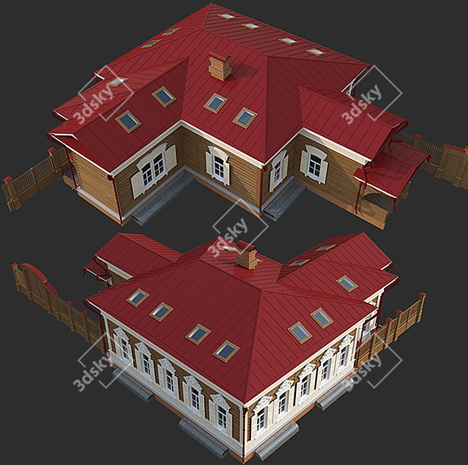 Elegant 19th Century Mansion 3D model image 2