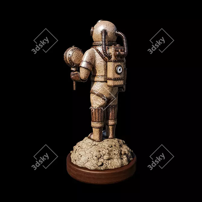 Steampunk Scuba Diver Figurine 3D model image 3