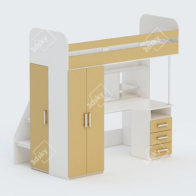 Title: Araks Loft Bed 3D model image 1