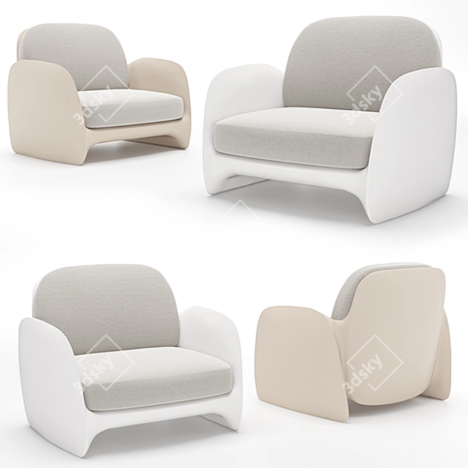 Pazzetina Arm Chair: Stylish Seating for Ultimate Comfort 3D model image 1